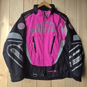 Arctiva Comp 6 Insulated Snowmobile Winter Jacket Black Pink Womens Medium
